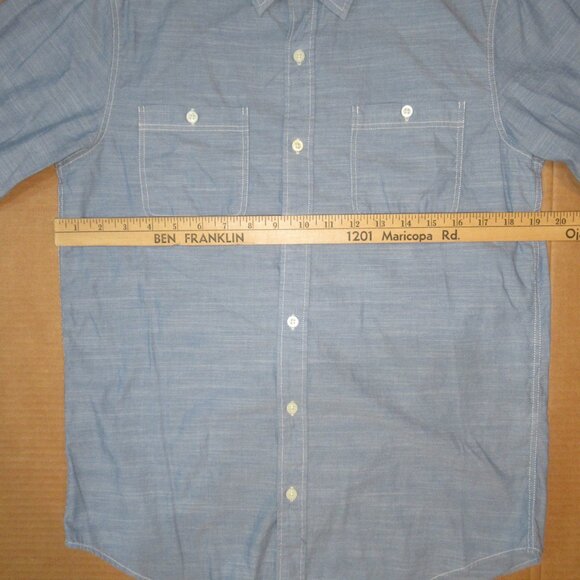 District Made Menβs Shirt Sz Small β Light Blue Western Button Front - Picture 4 of 8